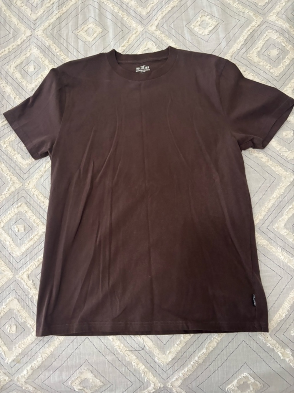 Hollister Solid Dark Brown T-shirt - Size: Medium